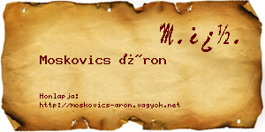 Moskovics Áron névjegykártya