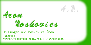 aron moskovics business card